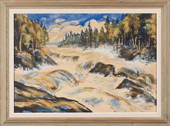 Toivo Talvi, sekatekniikka paperille, signeerattu.