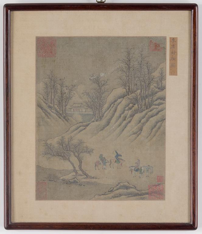 OKÄND KONSTNÄR, tusch och färg på papper. Kina, omkring 1900.