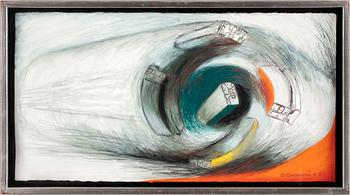 Olle Bonniér · OLLE BONNIÉR, gouache, sign och dat -84.
