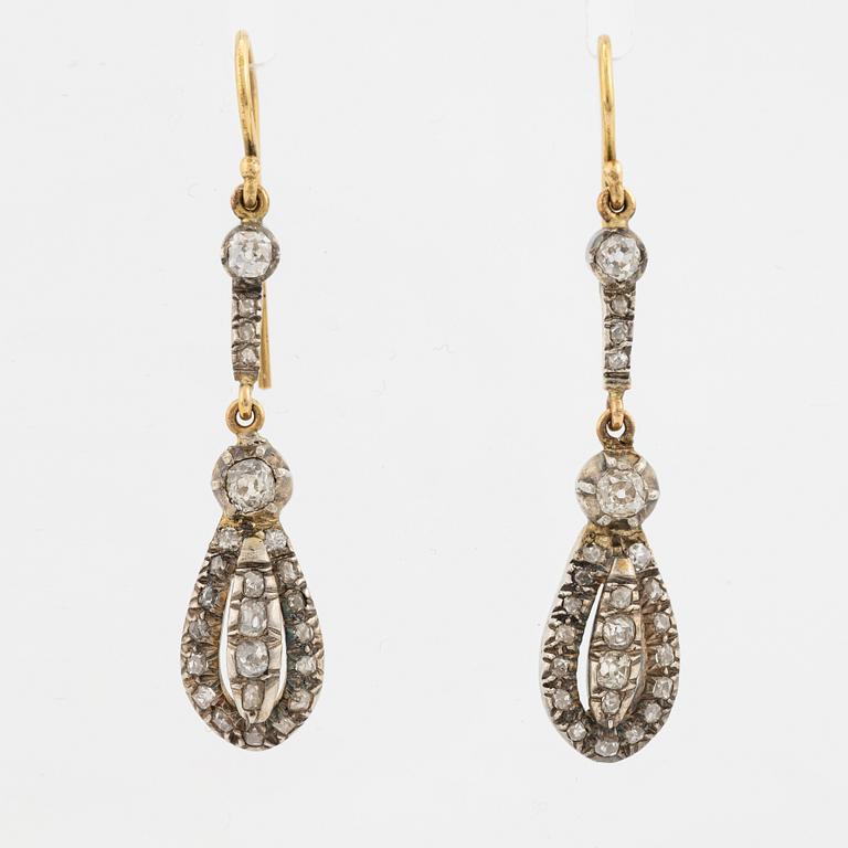 Rose and old cut diamond earrings.