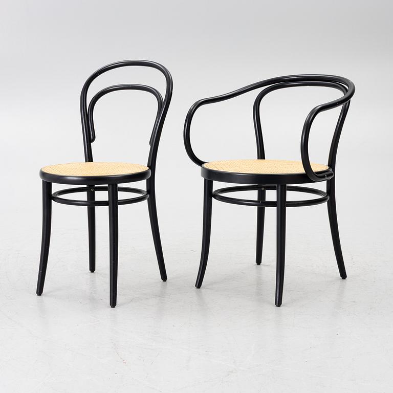 Michael Thonet, stolar, 6 st modell 18, karmstolar 2 st modell 30,  Ton.