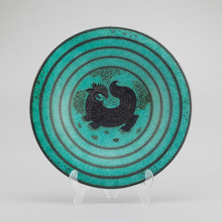 Wilhelm Kåge, an "Argenta" stoneware dish, Gustavsberg 1939.