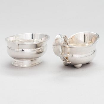 Bertel Gardberg, a silver sugar bowl and cream jug, Helsinki 1956 and 1957.