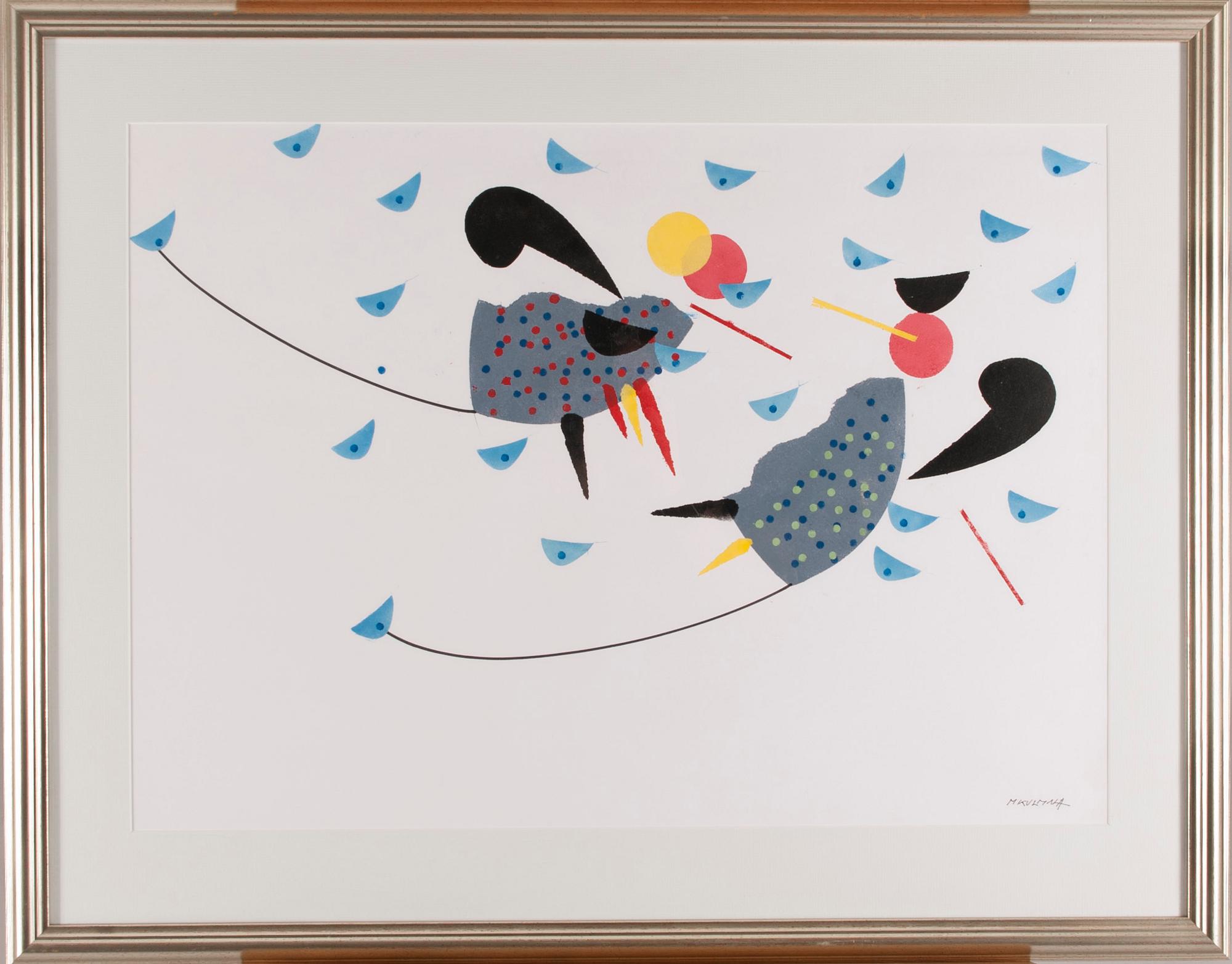 MATTI KULMALA, gouache, signerad.