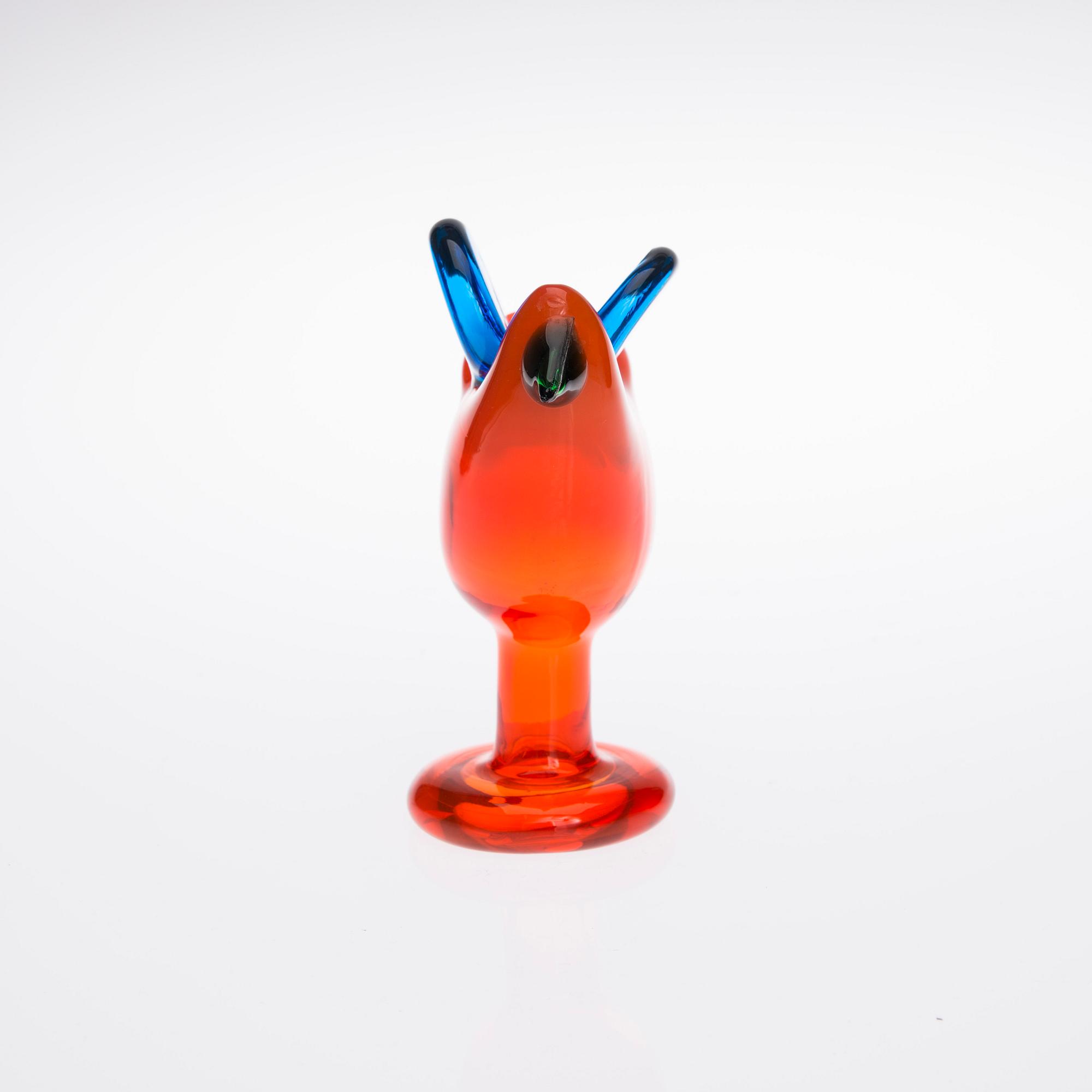 OIVA TOIKKA, FÅGEL, glas, signerad Oiva Toikka Nuutajärvi Nötsjö.