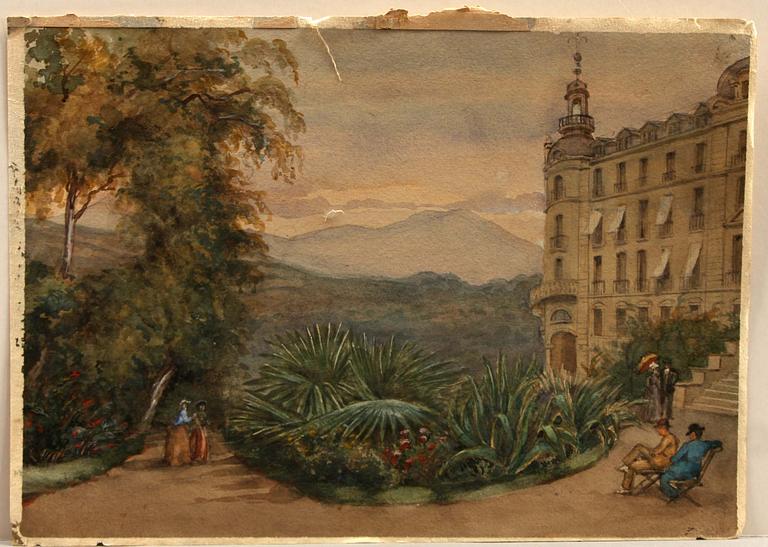 OKÄNDA KONSTNÄRER, akvareller, 4 st, 1800-tal.