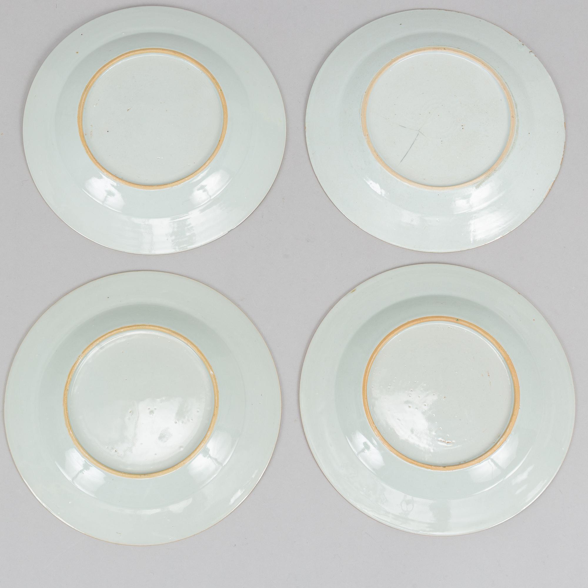 A set of six (4+2) famille rose dishes, Qing dynasty, Qianlong (1736-95).