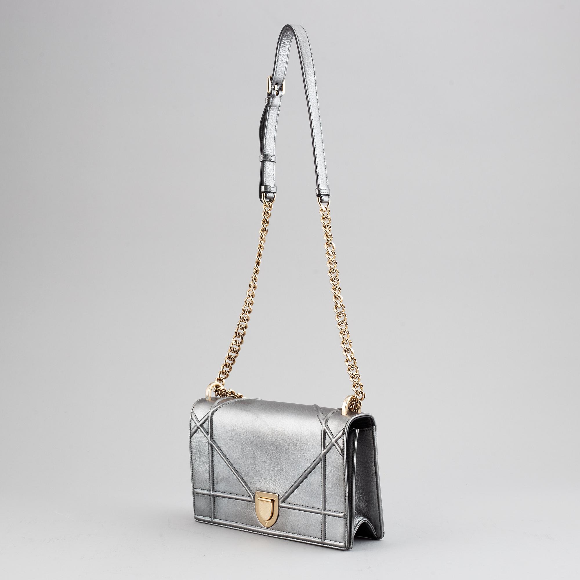 Christian Dior, a 'Diorama' metallic leather handbag.