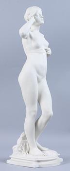 PER HASSELBERG, efter, figurin, parian, "Snöklockan", Gustafsberg, dat 1907.