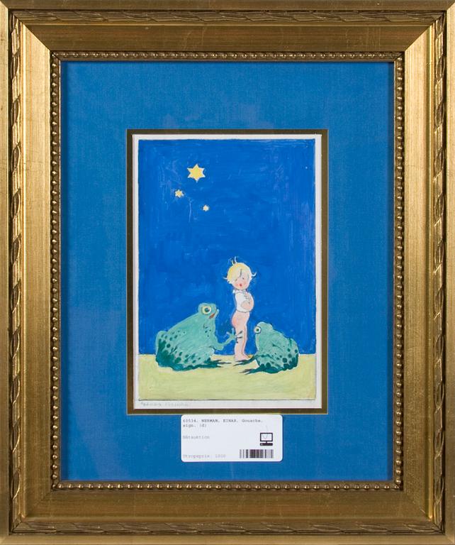 NERMAN, EINAR. Gouache, sign.