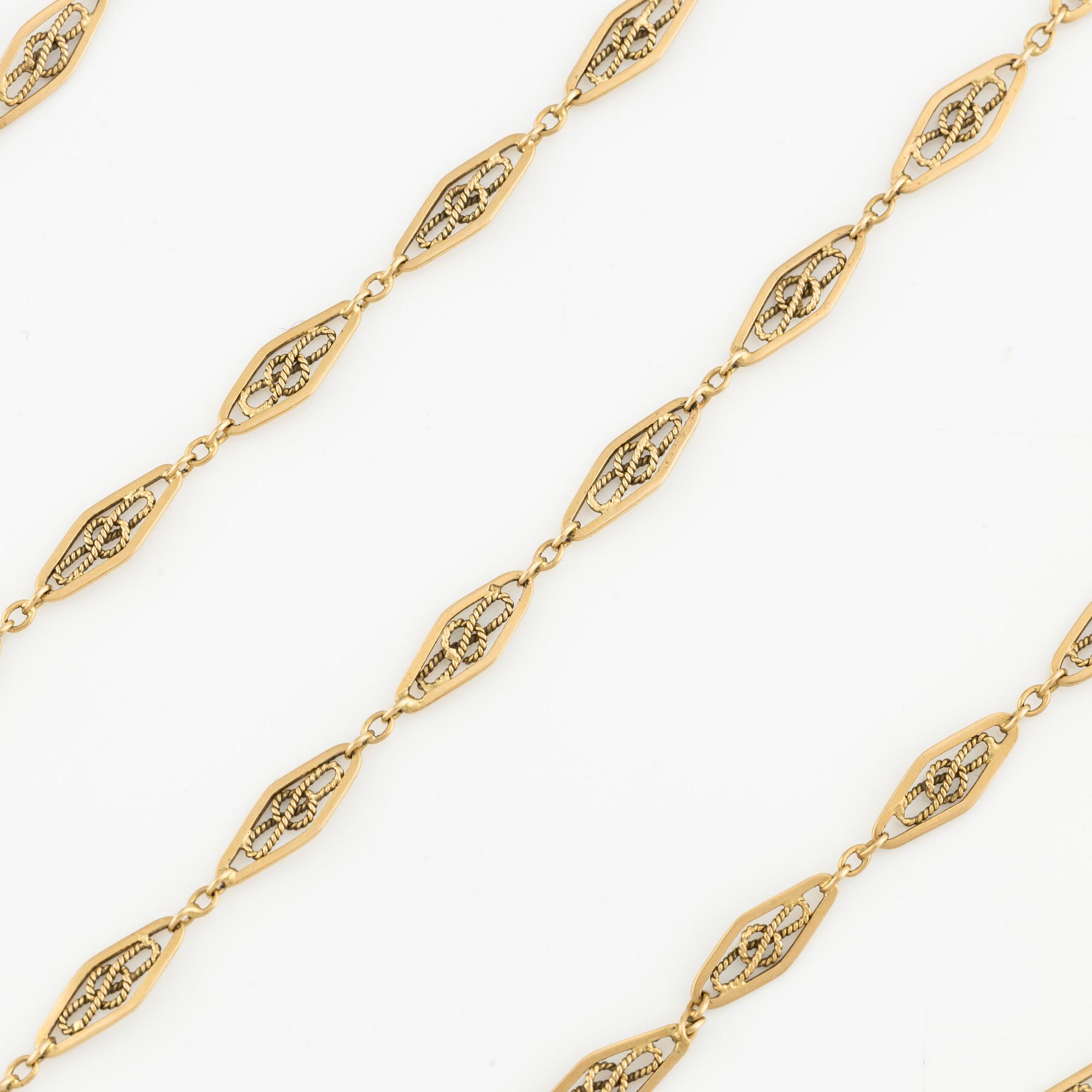 Klockkedja, 18K guld.
