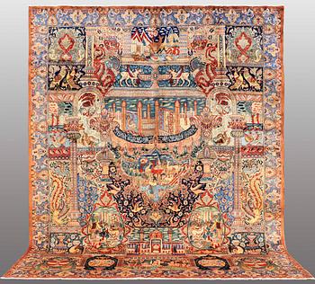 A carpet, Figural kashmar, ca 392 x 303 cm.