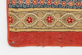 A Rasht embroided textile, North Persia, around the year 1900, c 157 x 115 cm.