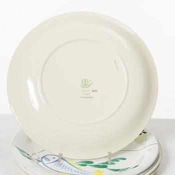 Stig Lindberg, five 'Löja' plates, Gustavsberg.