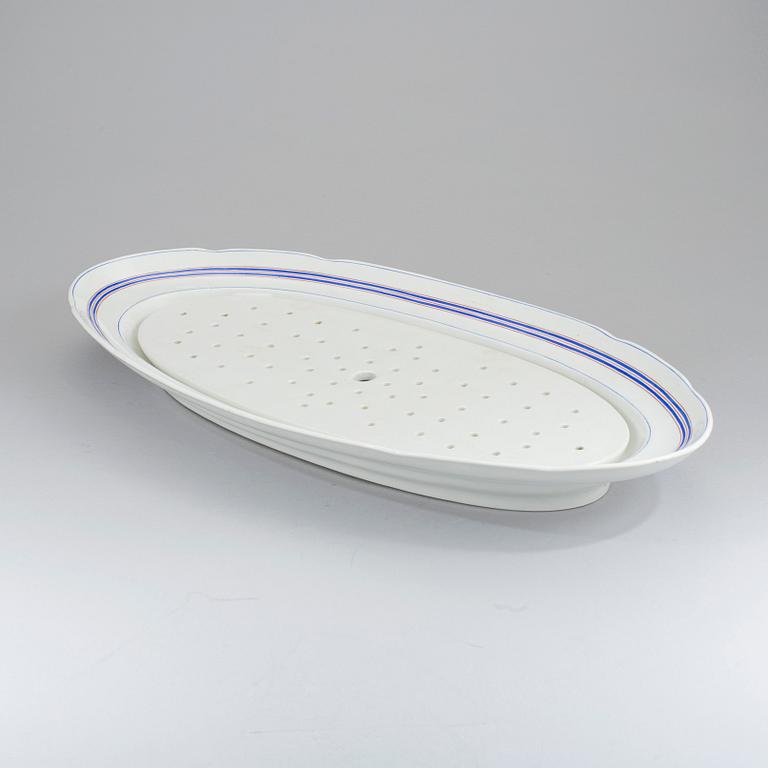 FISKFAT med insats, flintgods Rörstrand 1800-tal.