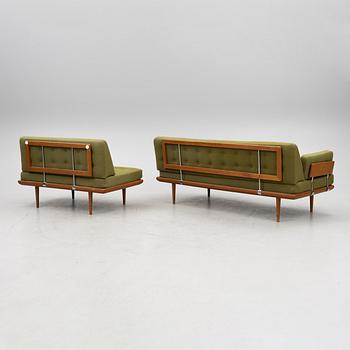 Peter Hvidt & Orla Mølgaard Nielsen, two "Minerva" sofas, France & Son, Denmark, 1960's.