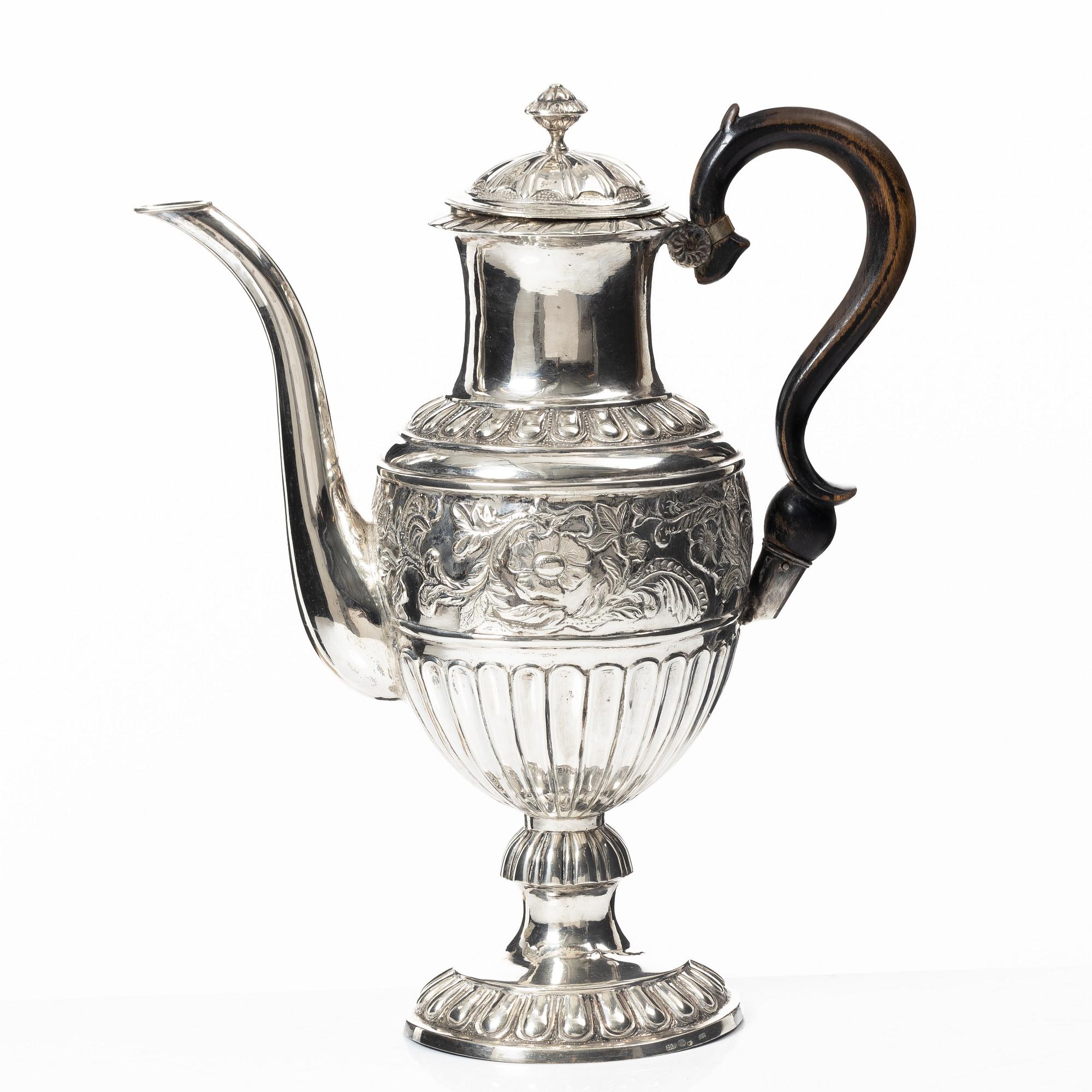 A Swedish silver coffee-pot, mark of Magnus Fryberg, Jönköping 1839.