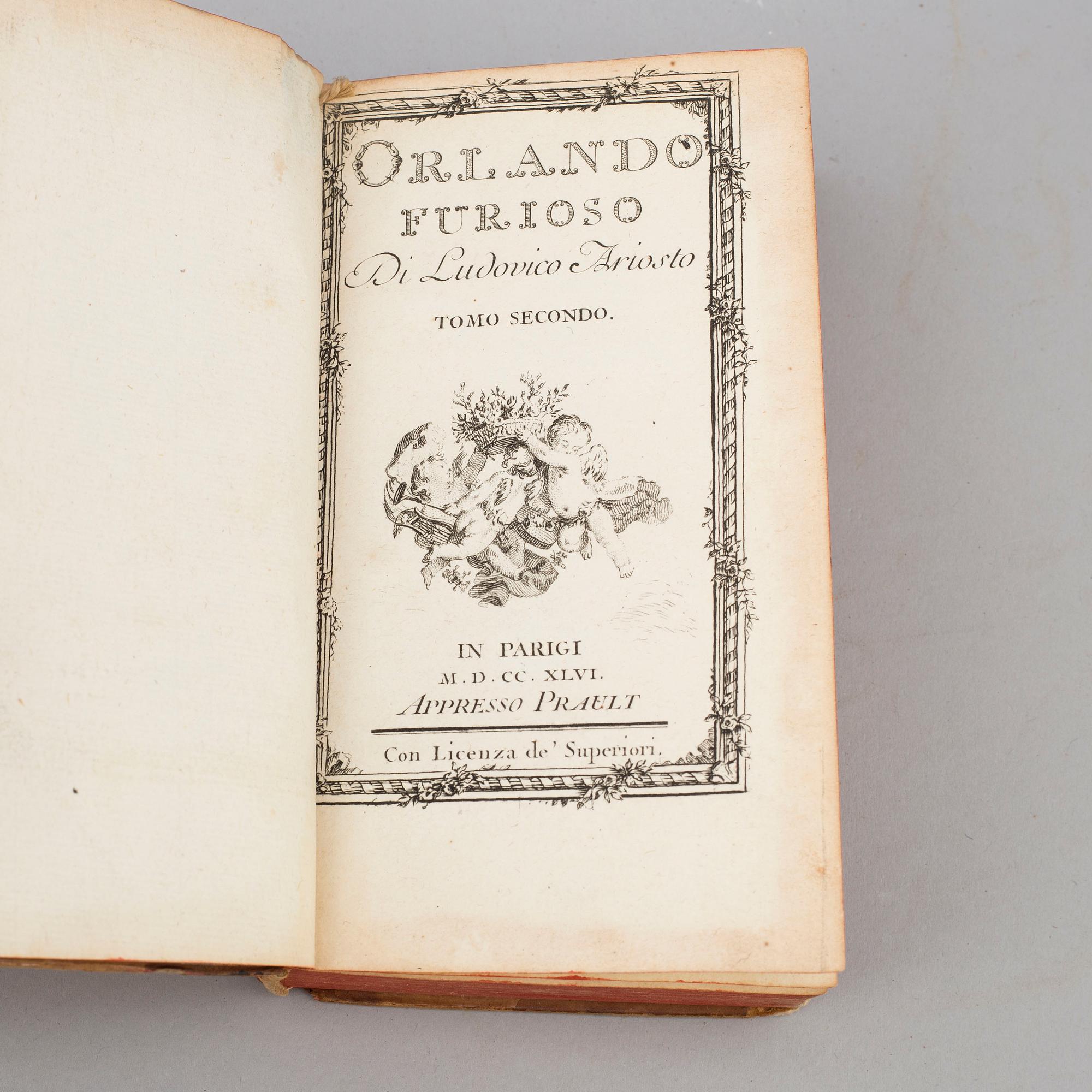 BÖCKER, 4 volymer. Orlando furioso, 1746.