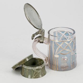 STOP samt DOSA, glas resp kolmårdsmarmor, 1800-tal.