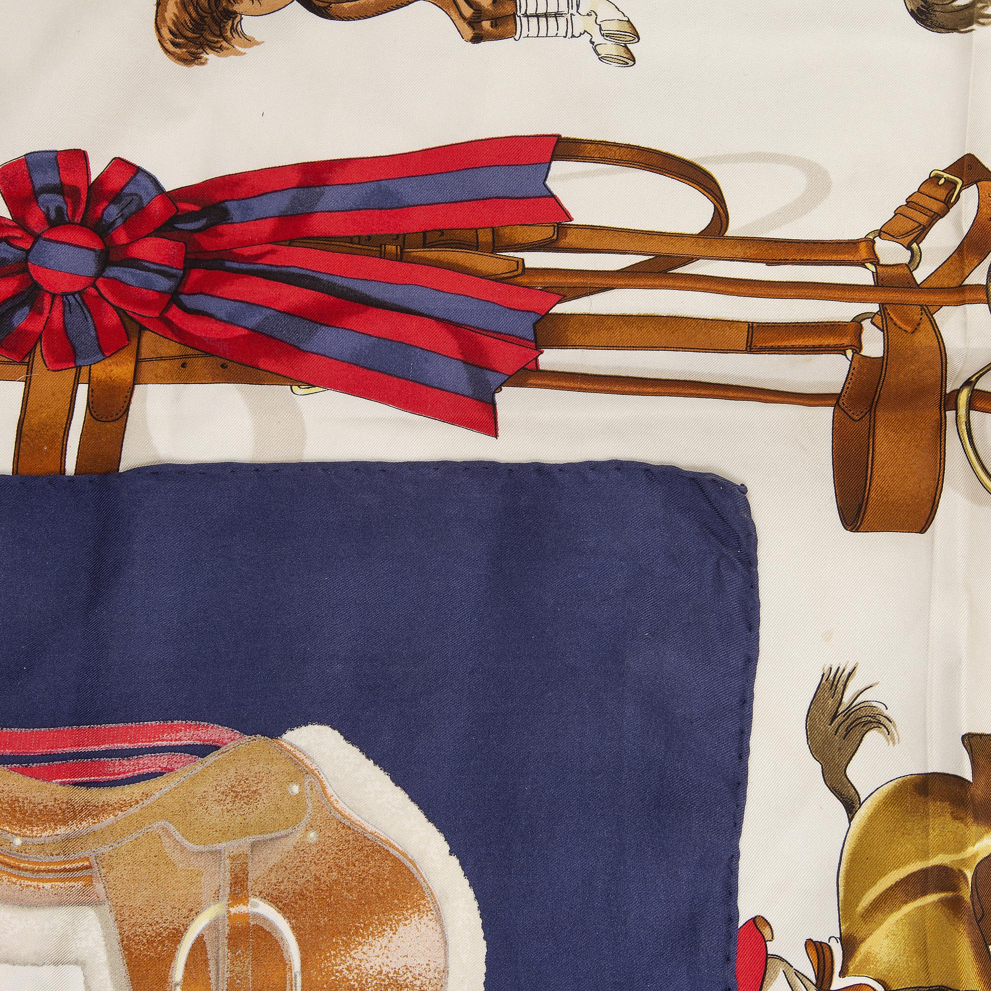 Hermès, two silk scarves.