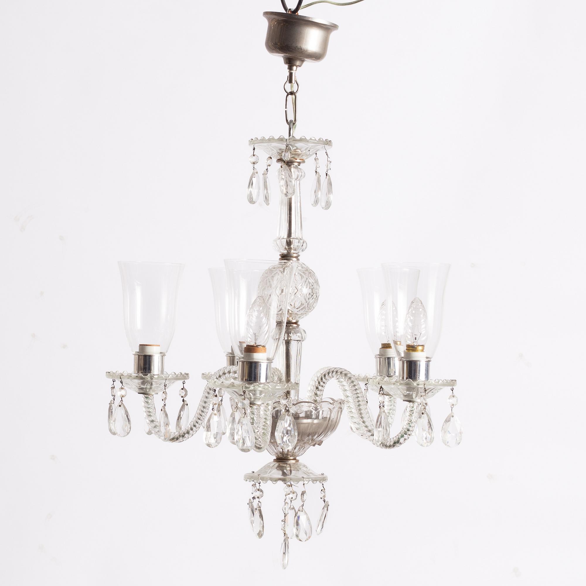 A chandelier, probably Bohemia, mid-20th century.