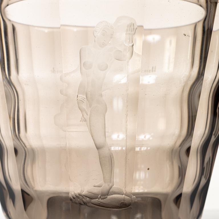 Simon Gate, Bowl, glass, Orrefors, 1930s.