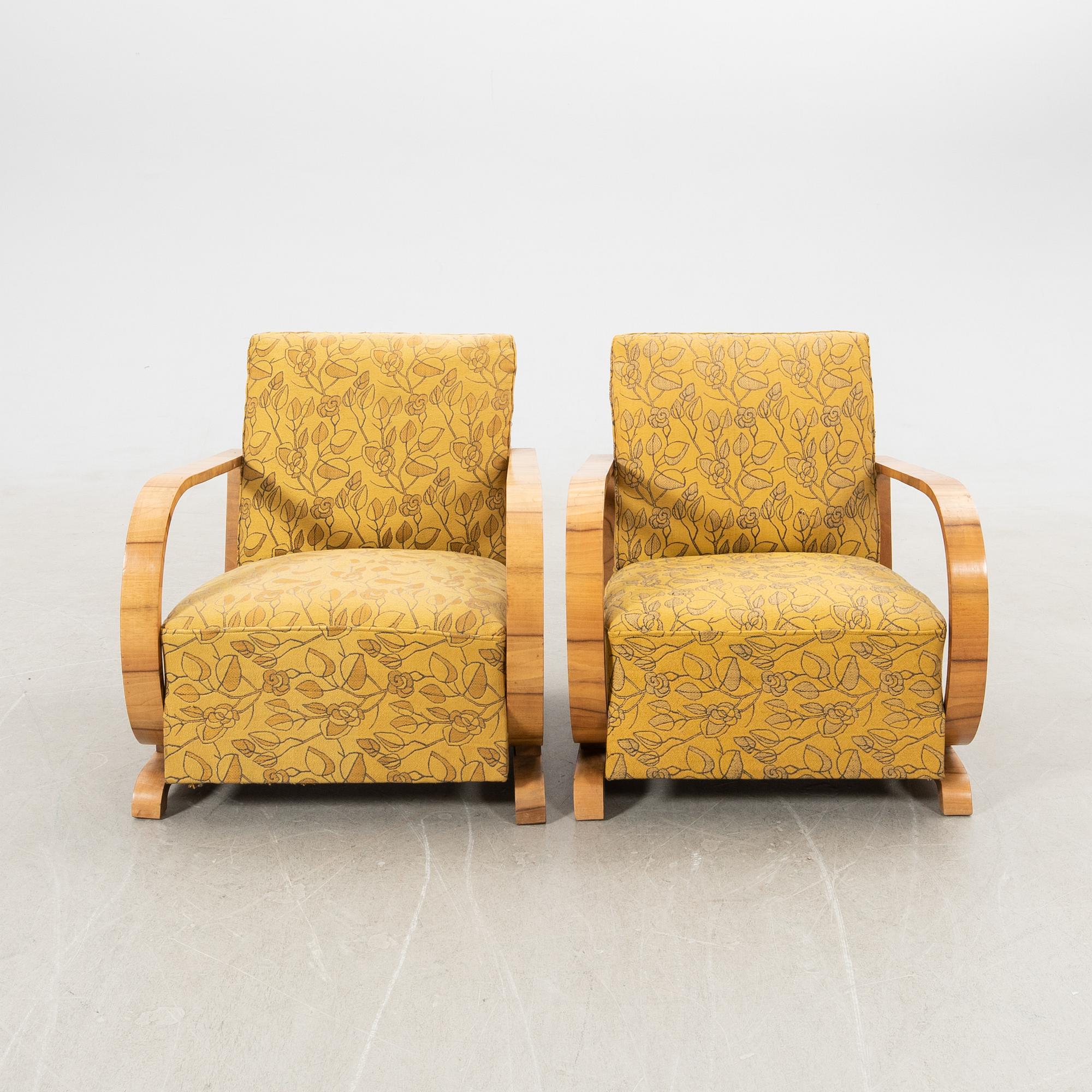 Fåtöljer, 2 st, Art Deco, 1900-talets första hälft.
