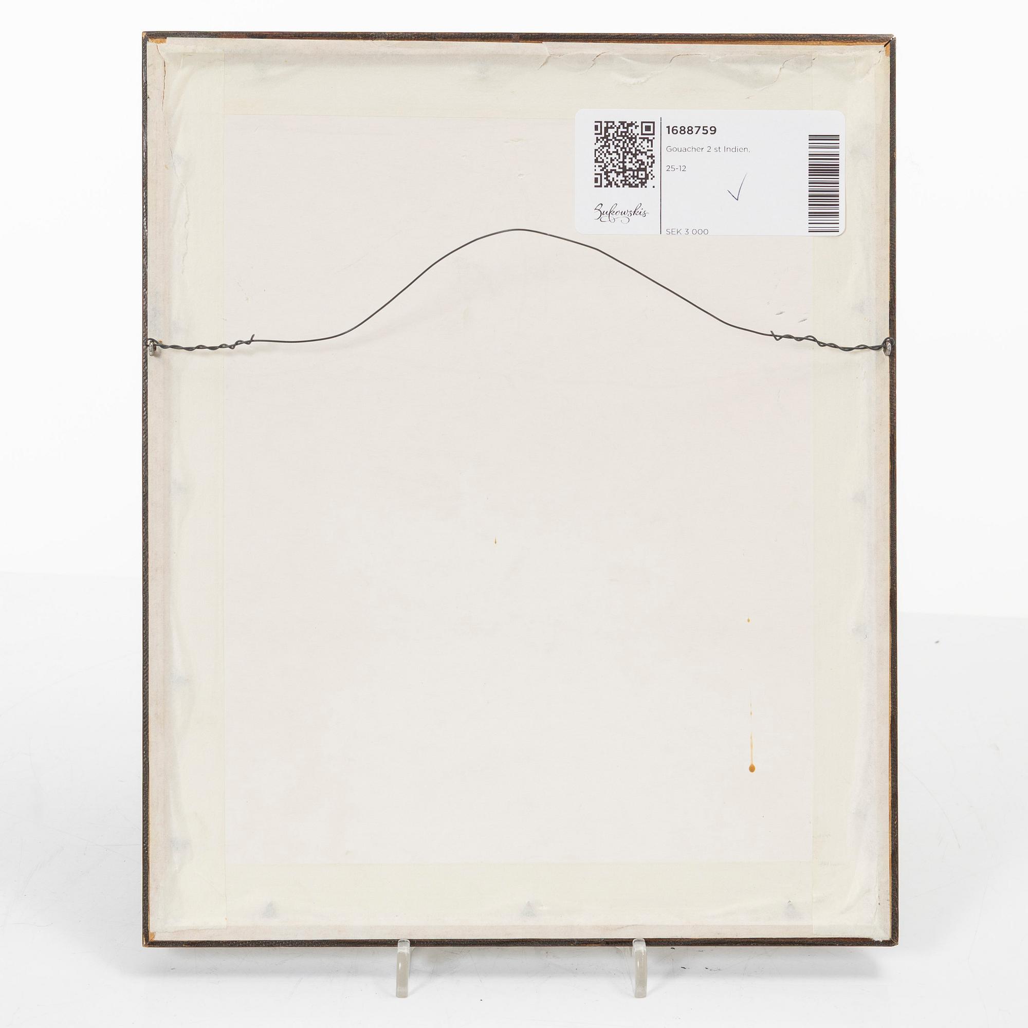 Oidentifierad konstnär, två målningar, Indien, 1900-tal.