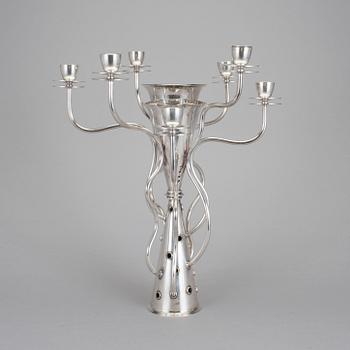 BOREK SIPEK, kandelaber, nysilver, "Simon", Drade, formgiven 1989.