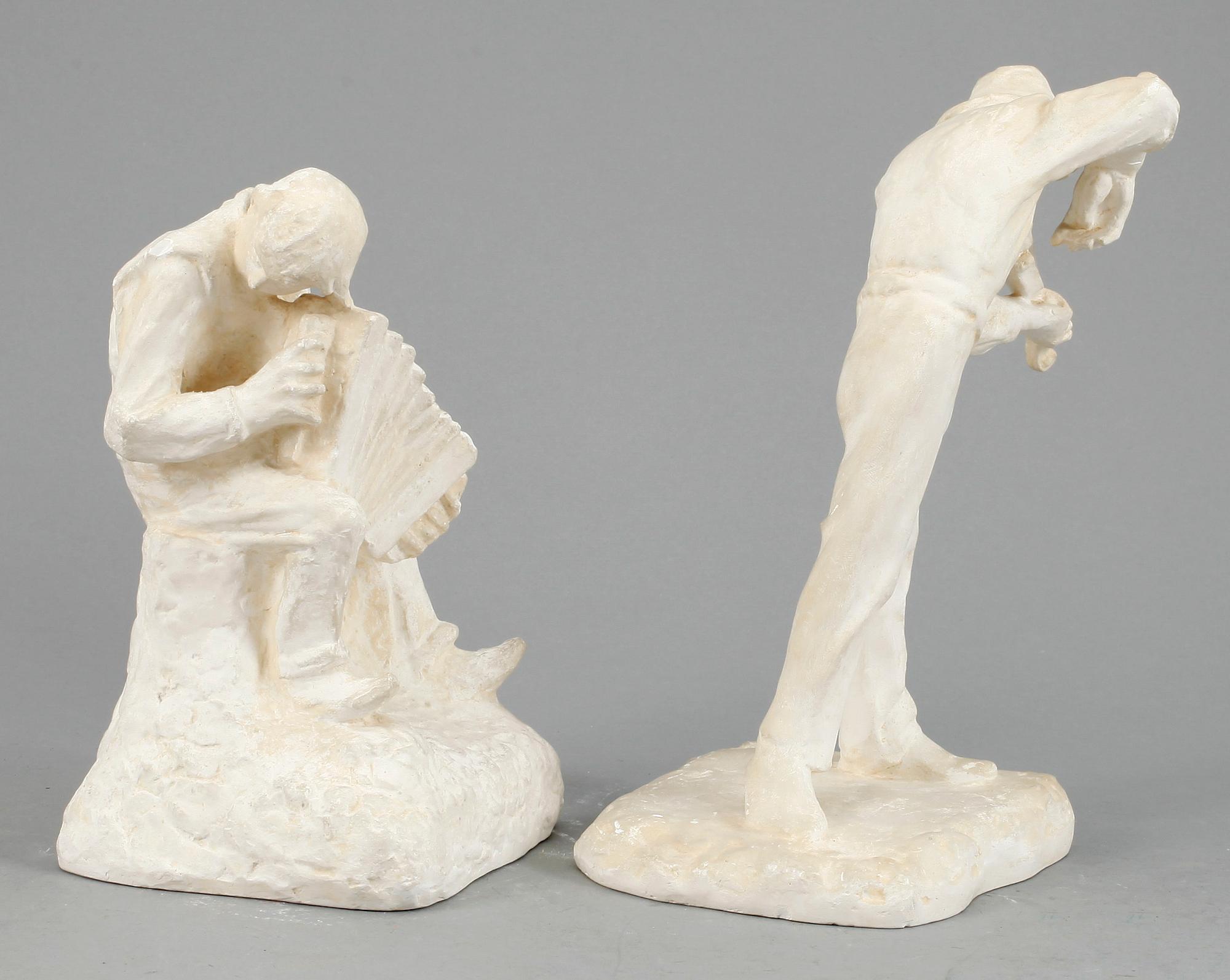 ARON JERNDAHL, efter, skulptur, 2 st, gips, signerade.