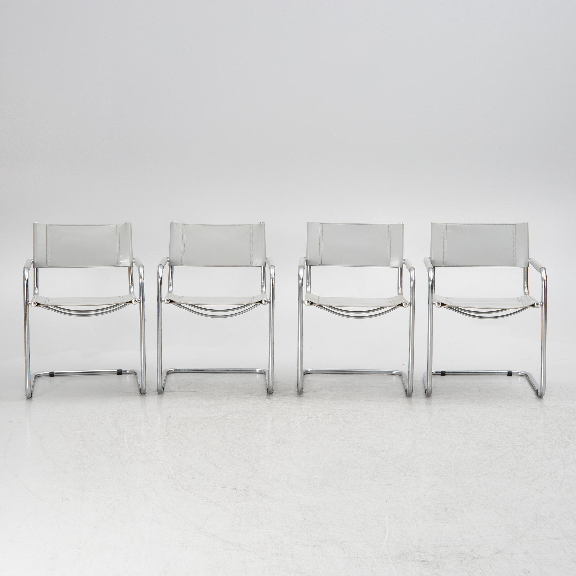Four chairs, probably Italy, 1980s.