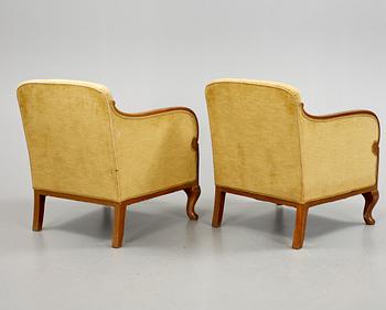 FÅTÖLJER, ett par, art déco, 1920/30-tal.