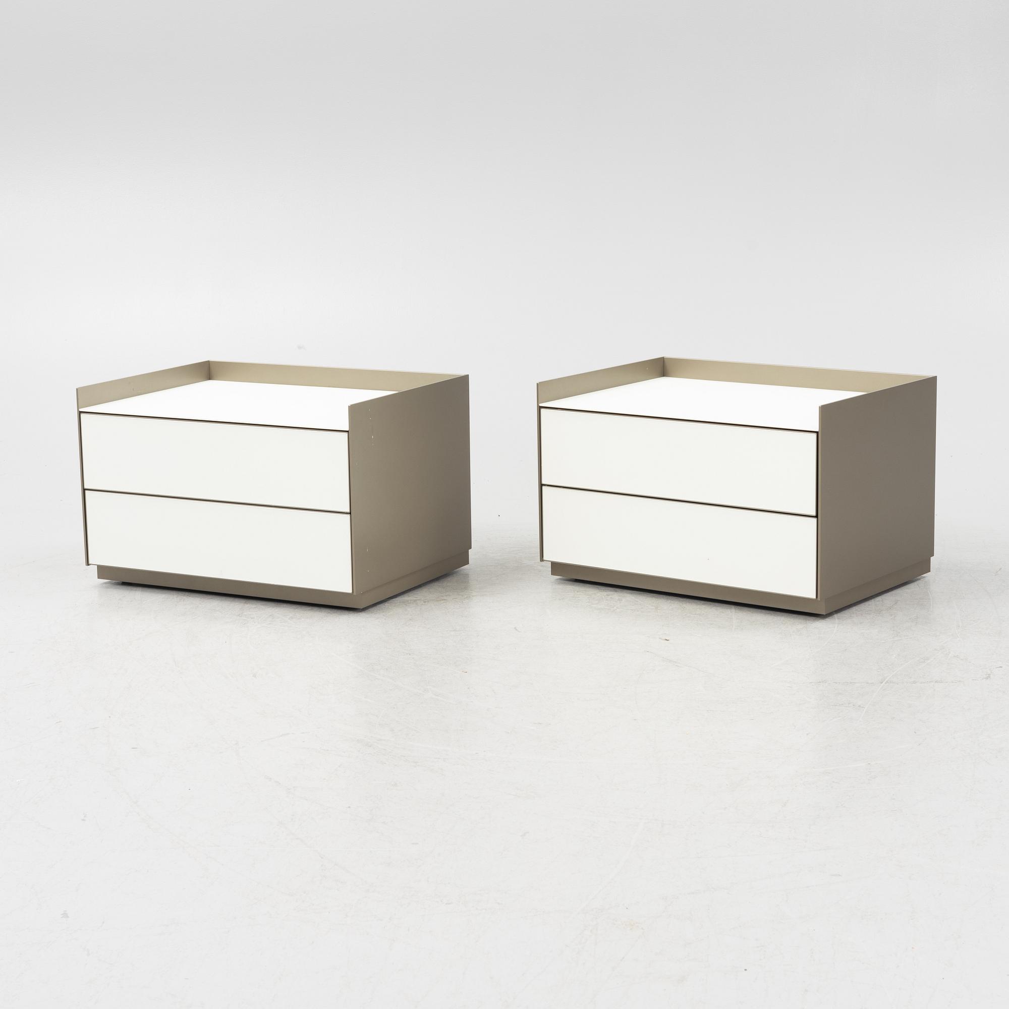 Giuseppe Bavuso, a pair of bedside tables, Rimadesio, Italy.