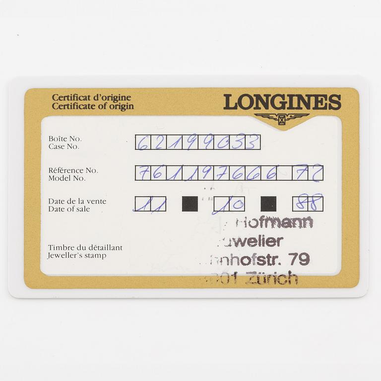 Longines, armbandsur, 25 x 29 (34,5) mm.