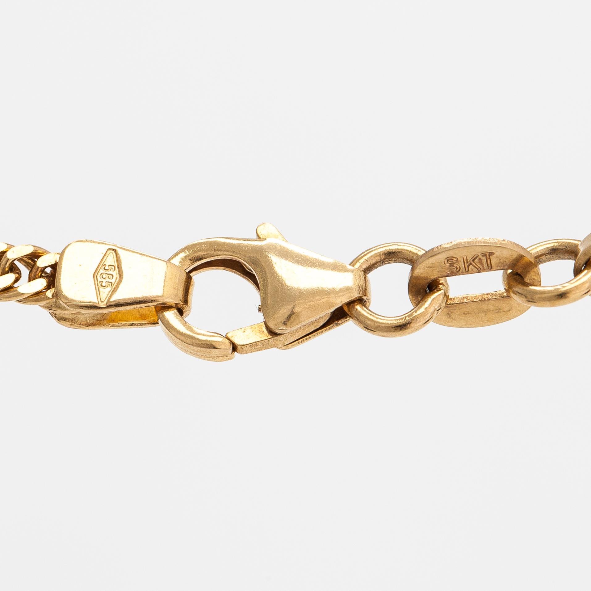 A 14K gold necklace.