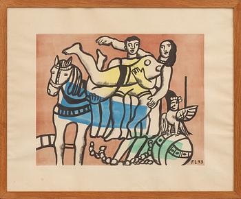 FERNAND LÉGER, efter. Färglitografi. Signerad med bläck samt i trycket och daterad -53. Numrerad 270/285.