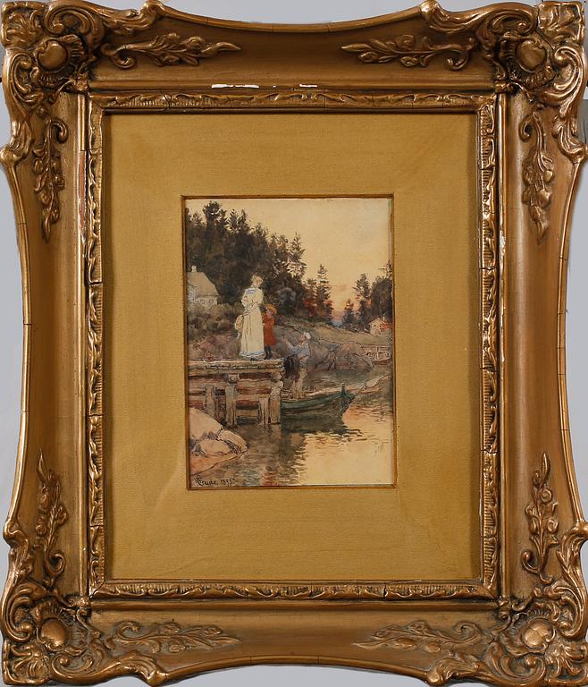 HANS FREDRIK GUDE, akvarell, signerad och daterad 1895.