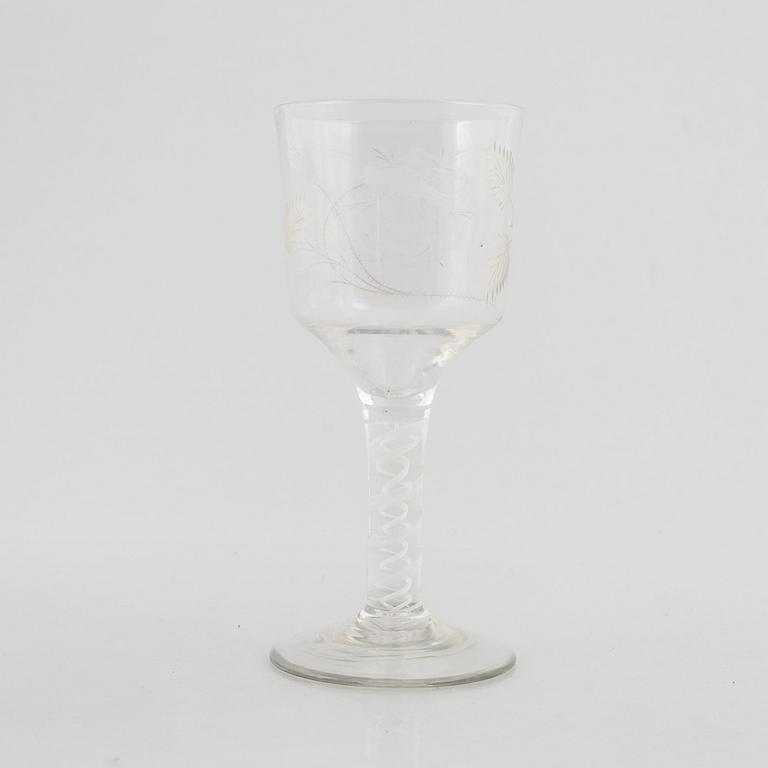 An Anglo-Irish 18th century wine glass.