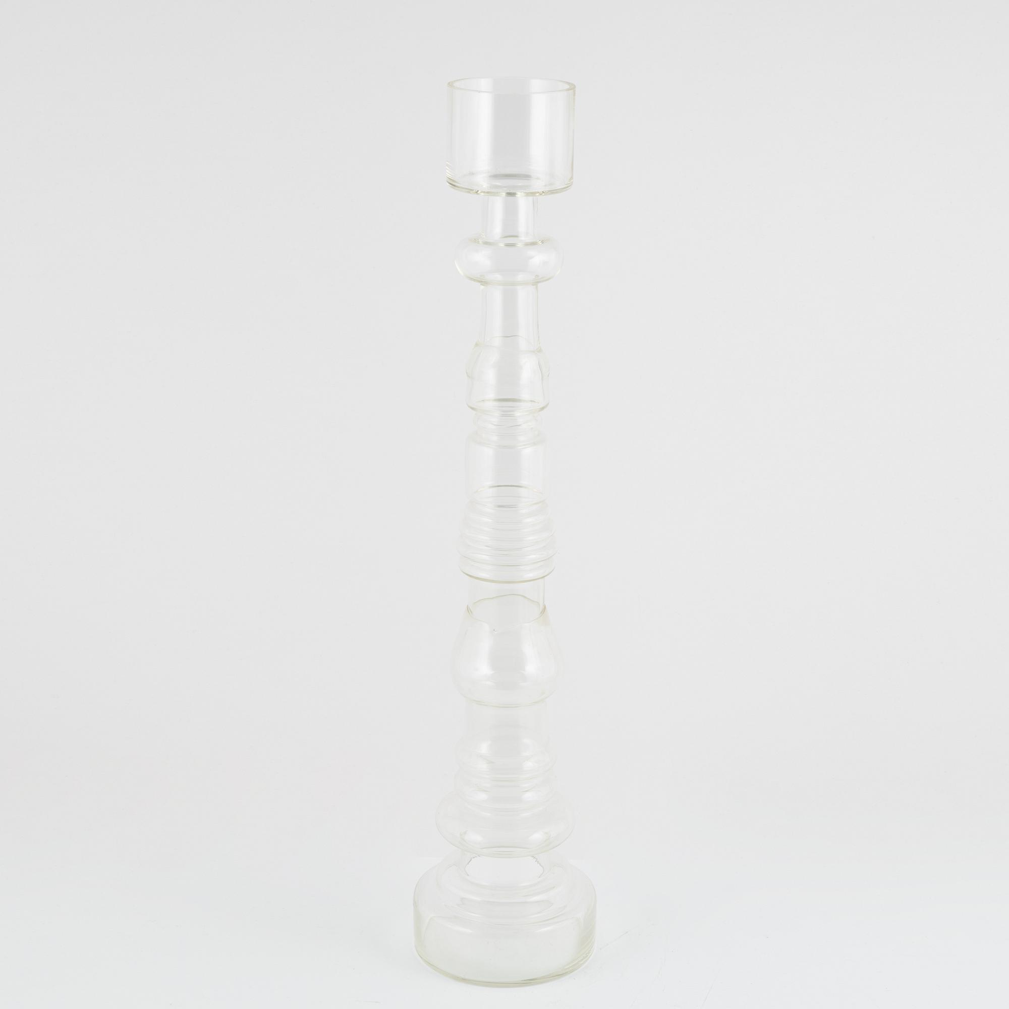 Oiva Toikka, a 'Lighthouse' glass vase/candlestick, signed Nuutajärvi Notsjö.