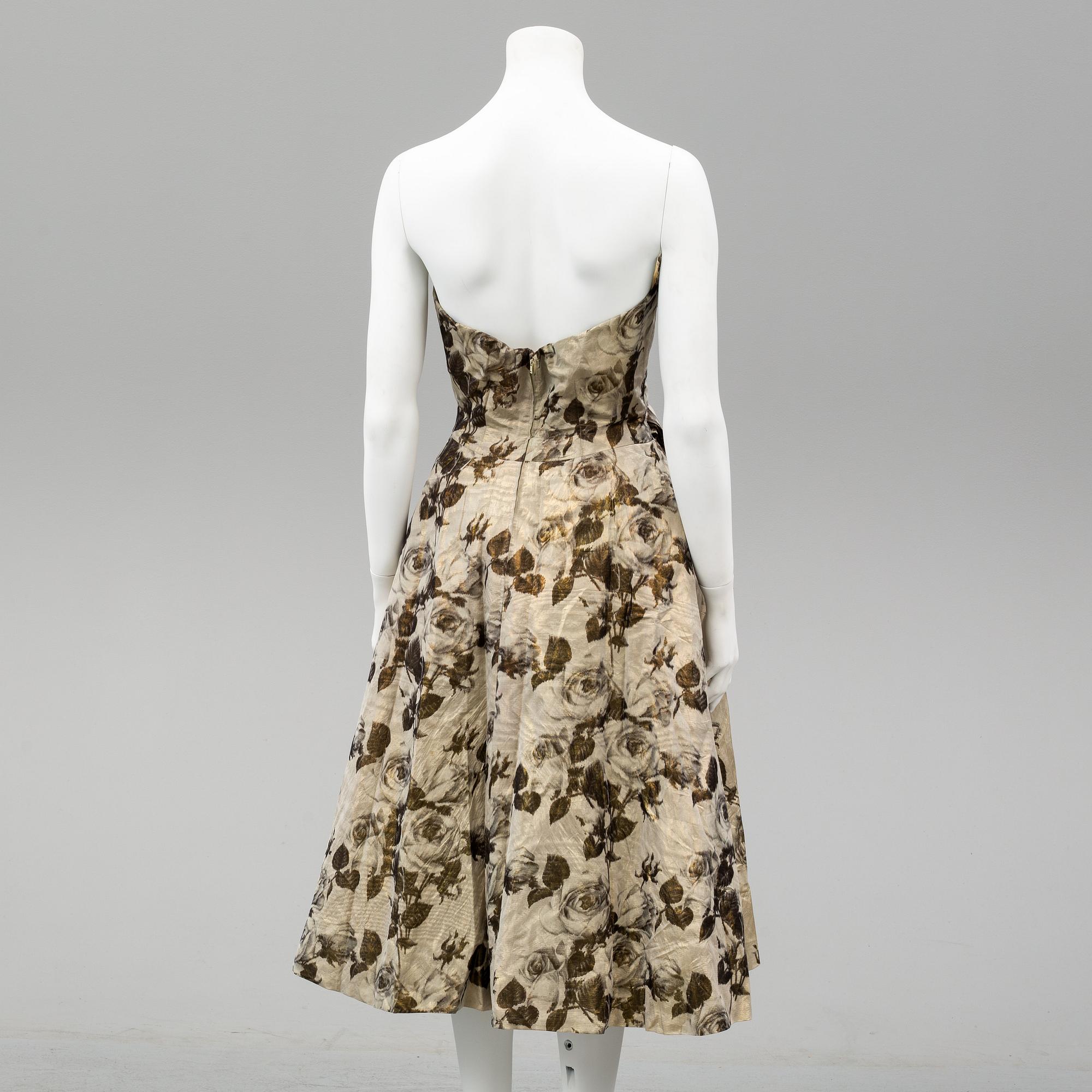 A cocktail dress from Märtaskolans Franska Avdelning, Stockholm, 1950's.