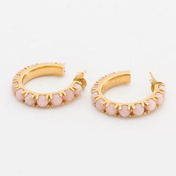 IDA ADI ÖRHÄNGEN 14K guld med rosa opaler "Alma Eternity Hoop".