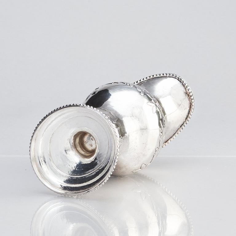 A Swedish 18th century silver cream-jug, 
mark of Johan Malmstedt, Göteborg (1783-1831).