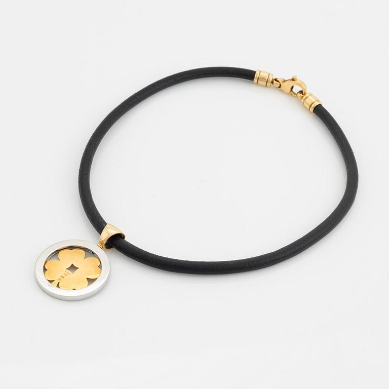Bulgari, collier, 18K guld och stål, fyrklöver.