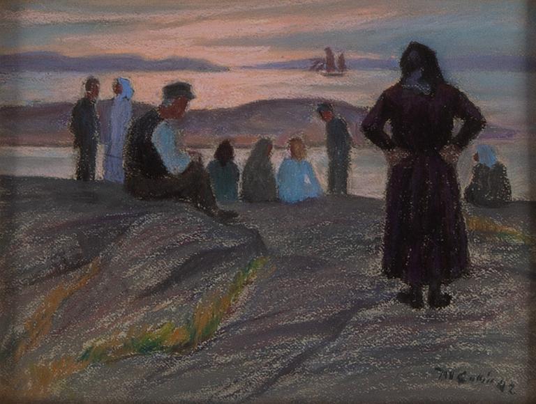 Marcus Collin, pastel, signed and dated -42.