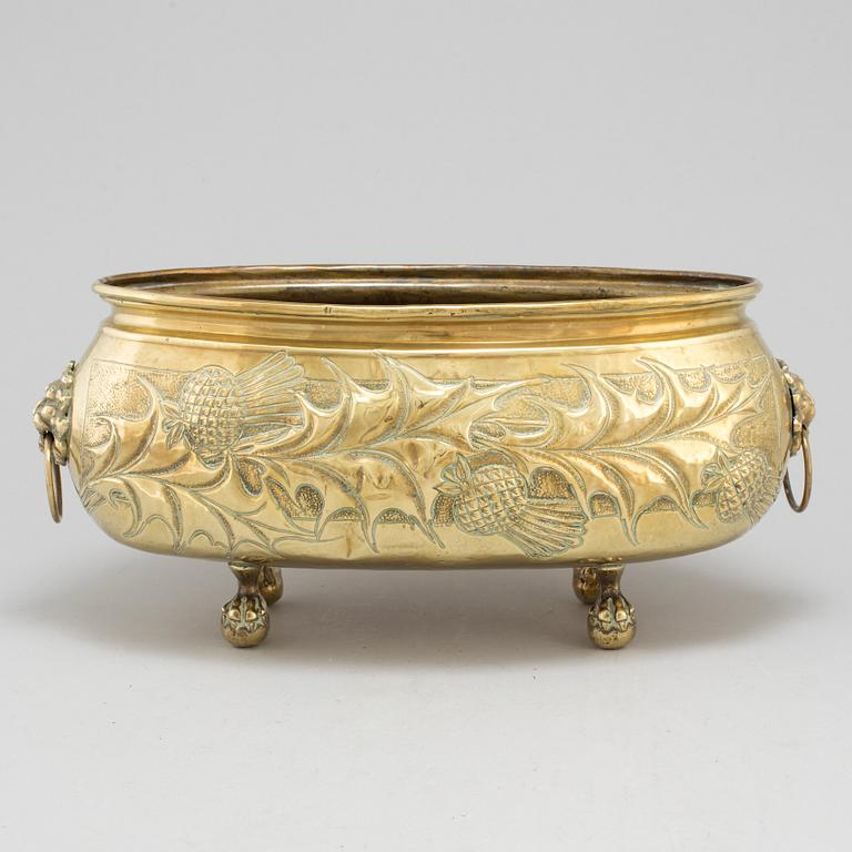 A 19th century brass jardiniere.