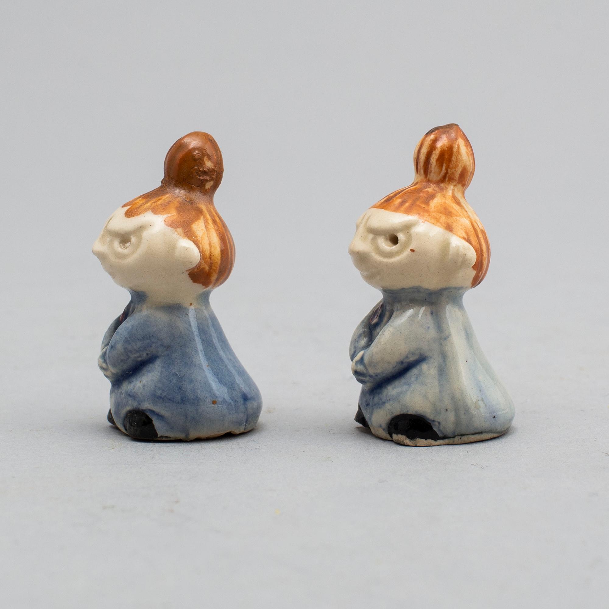 SIGNE HAMMARSTEN-JANSSON, muminfigurer 9 st, keramik, Arabia 1950-tal.