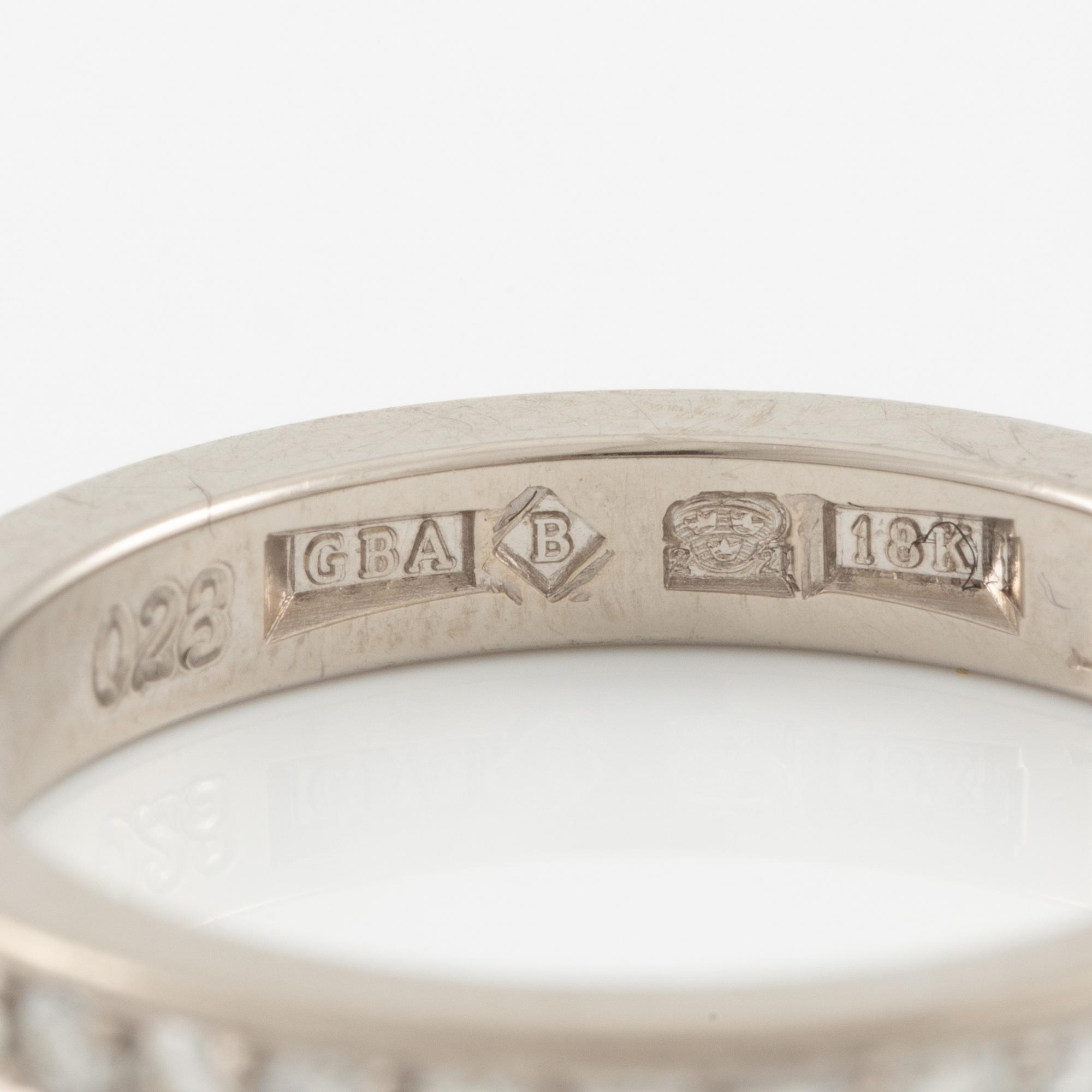 Ring, half eternity, 18K white gold set with brilliant-cut diamonds 0.28 ct according to engraving.