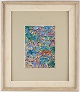 NELL WALDEN, mixed media on paper, signed.