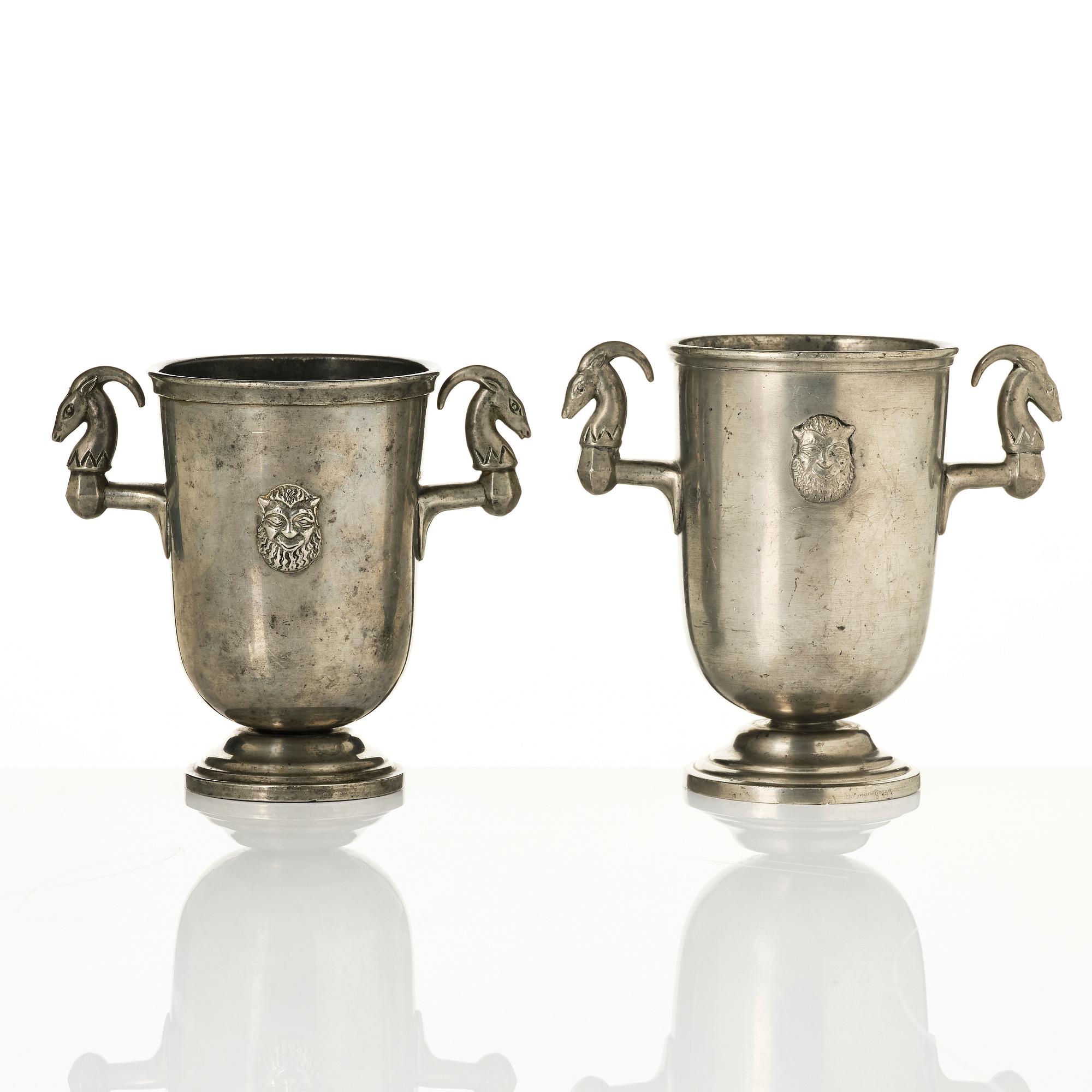 Nils Fougstedt, a set of two Swedish Grace vases, Herman Bergman art foundry, Stockholm, 1930.