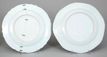 TALLRIKAR, 9 st, porslin, Qianlong, Kina 1700-tal.